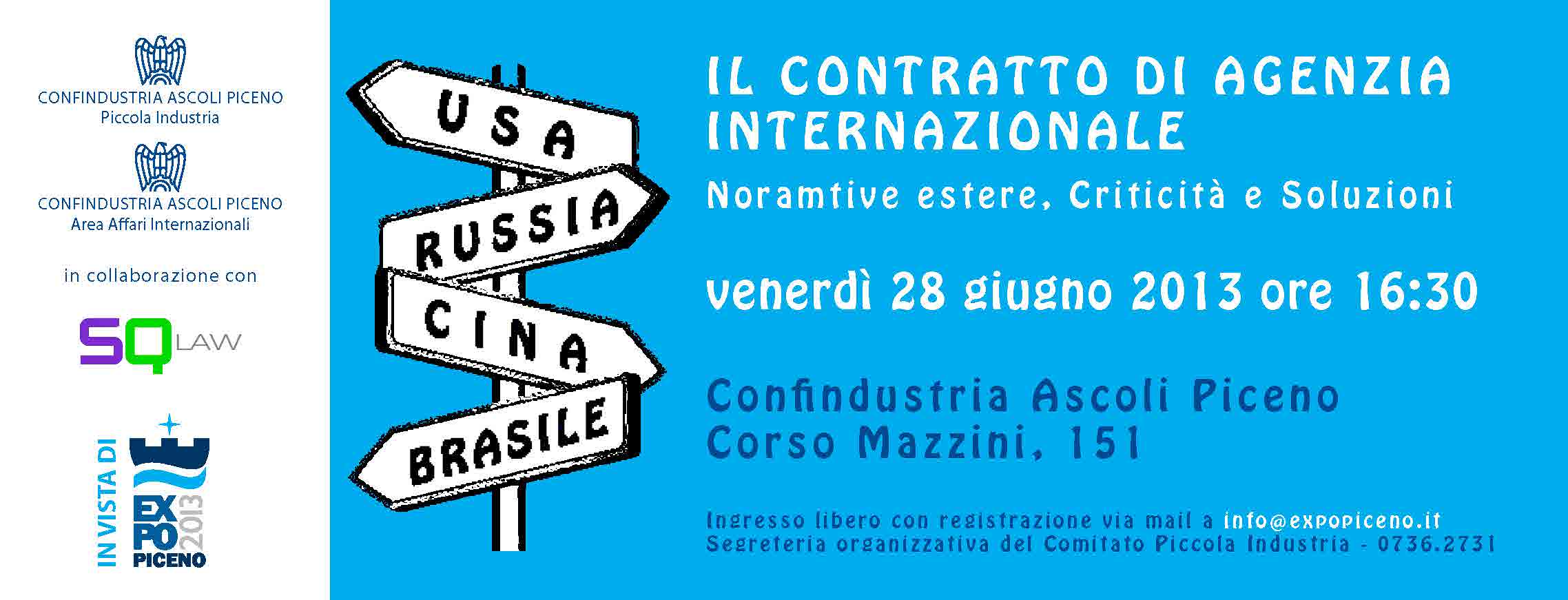 Il contratto di agenzia internazionale - 28.06.2013 - Confindustria Ascoli Piceno